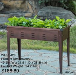 rugged rectangular steel planter  (2size available)