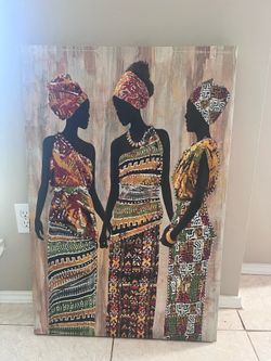Large African-Inspired Canvas Wall Art