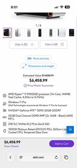 Alienware Area-51 Gaming PC – 9950X3D / ROG Astral RTX 5090 / 32GB / 2TB