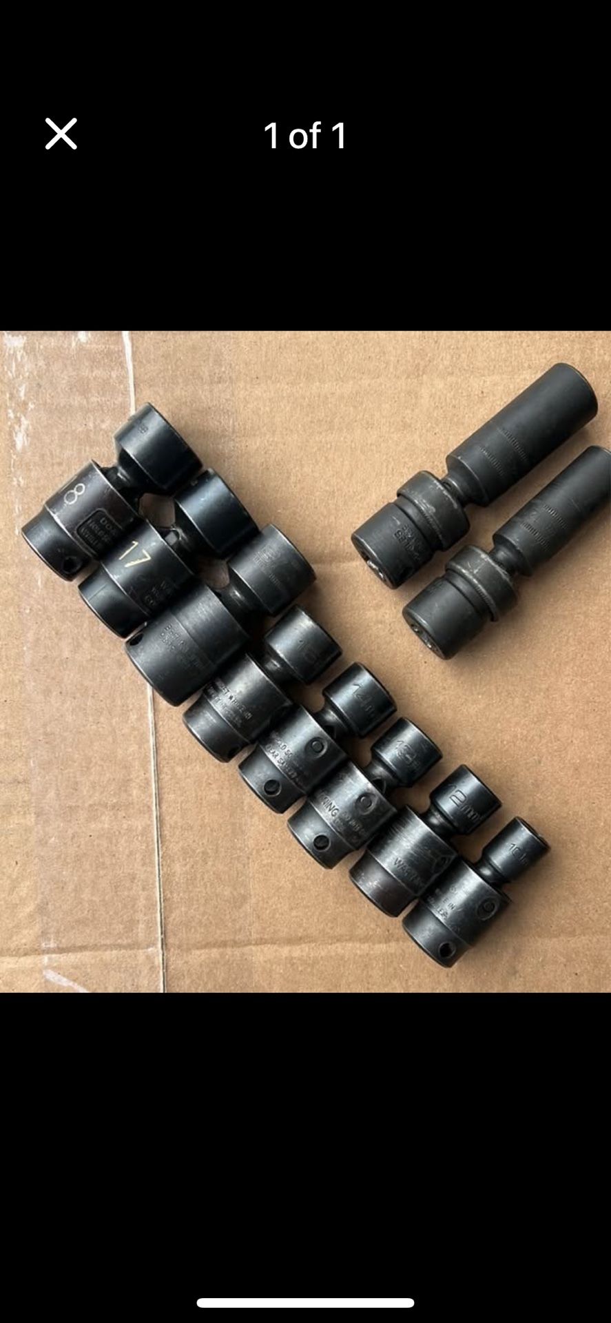 Snap-On & Matco 10pc 3/8” drive Impact Swivel Socket Set
