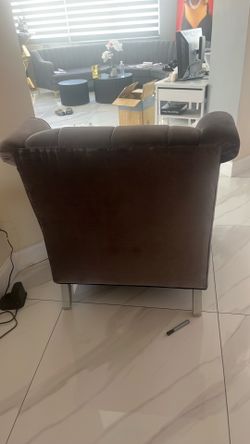 Silver velvet and Chair