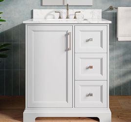 Allen + Roth Pitman 24 in White Single Sink Bathroom Vanity New Scratch and Dent