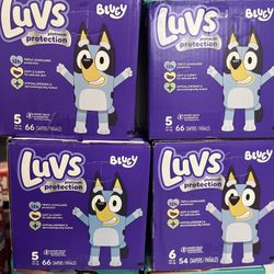 LUVS DIAPER SIZES 5,6 ($75 5boxes)
