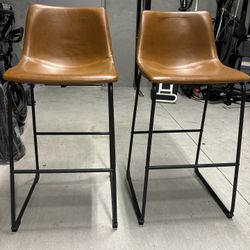 Tan Faux Leather Counter Stool