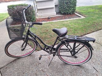 Schwinn Riverside Vintage Cruiser Bike Black White with Fenders & Rear Rack. 18"