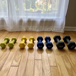 Neoprene Dumbbells – 8-Piece Set Handheld Weights for Exercise (5/8/10/15 lb Pairs)