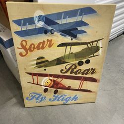 Decorative Canvas with Airplanes for Kids Room