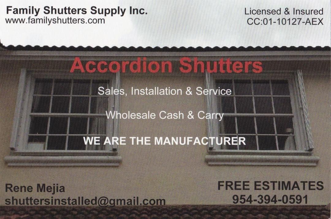 Code approved accordion hurricane shutters
New or refurbished
All code approved
Various sizes
White
Ivory
Beige
Bronze