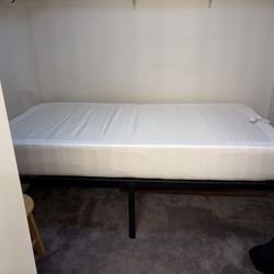 Twin Size Bed Frame And 10 Inch Foam Mattress