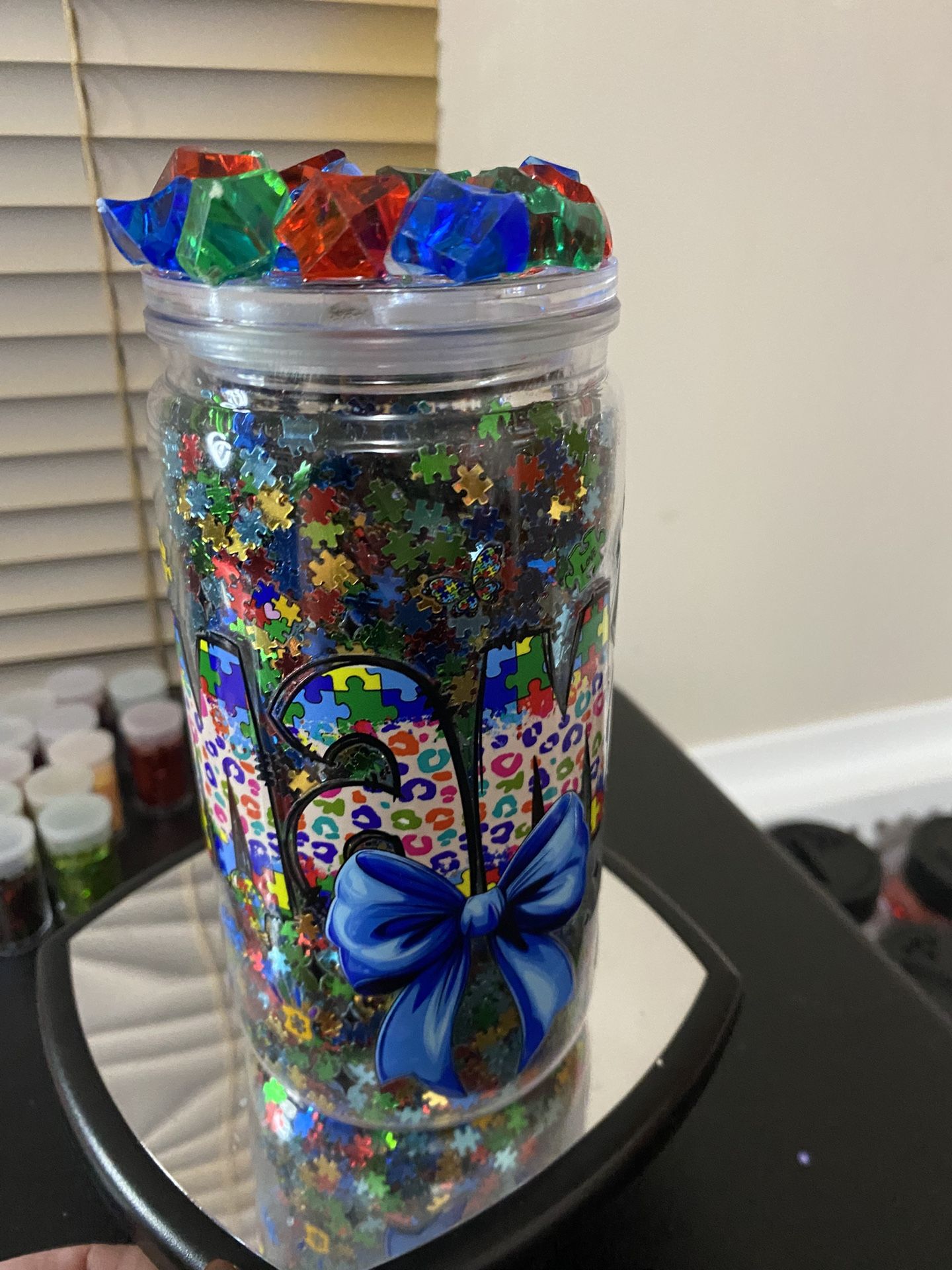 Autism Awareness Mama Tumbler.