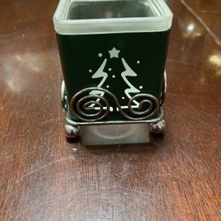 Glass Christmas Tree Candle Holder 
