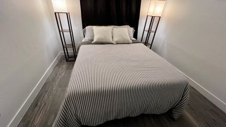 Thuma Queen bed frame with headboard Walnut