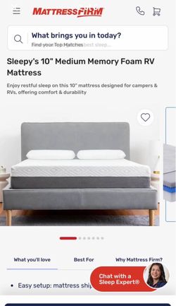 Queen - Sleepy's 10" Medium Memory Foam RV Mattress + Platform