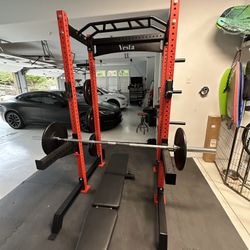 Vesta Fitness HR1000 | Adjustable Bench | 230lb Bumpers Olympic Weight | 7ft Olympic Barbell | Fitness | Gym Equipment | FREE DELIVERY 🚚 