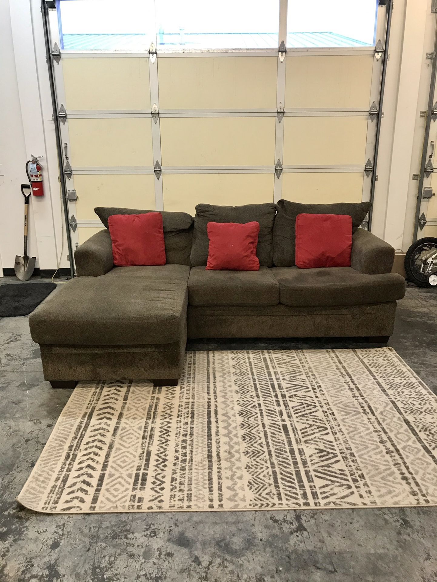 Brown L Shaped Sofa