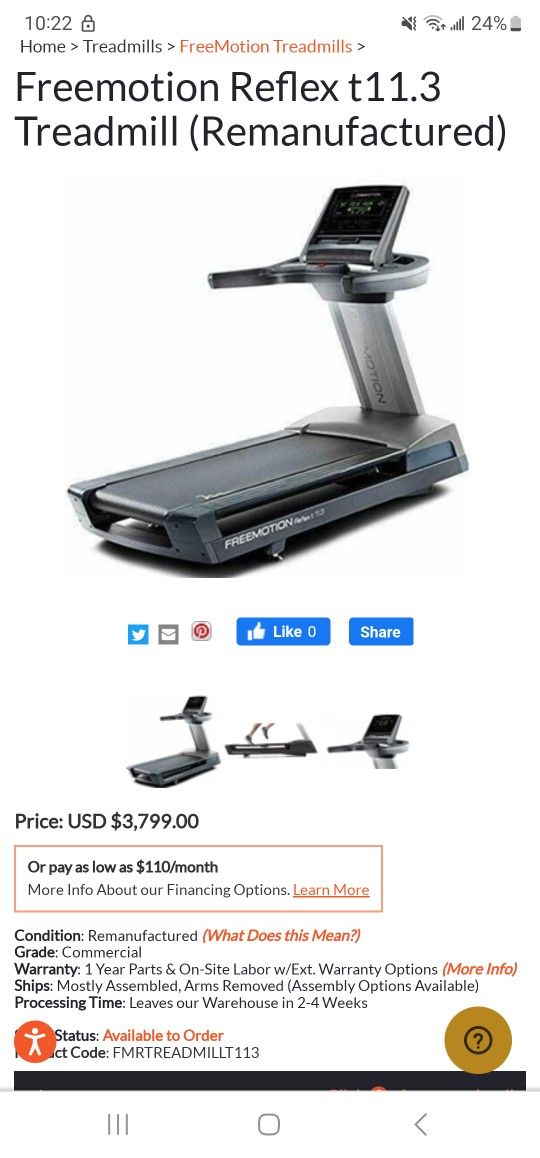 11.3 freemotion cheap reflex treadmill