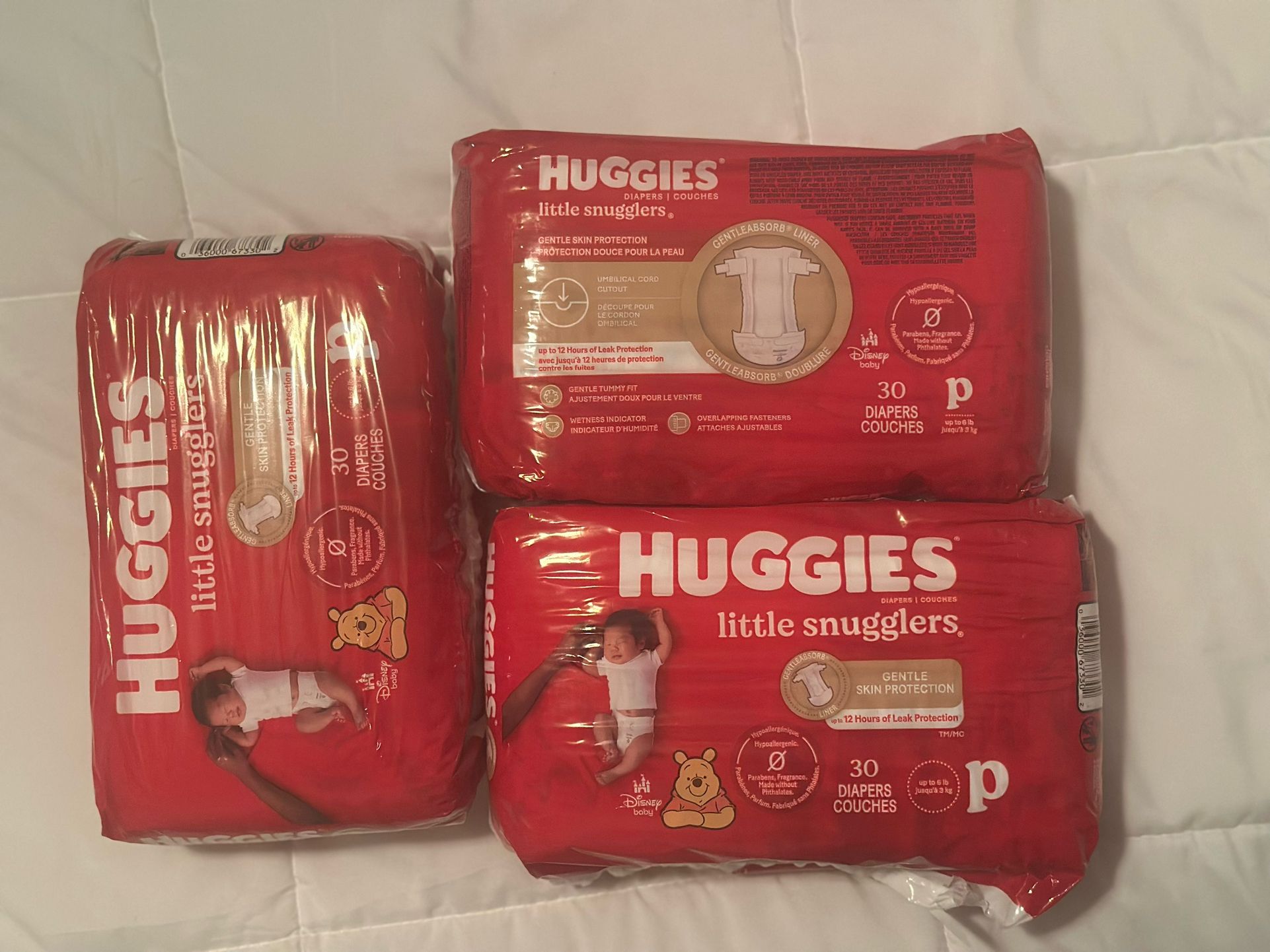Huggies Little Snugglers Baby Diapers, Size Preemie (up to 6 lbs), 30 Ct