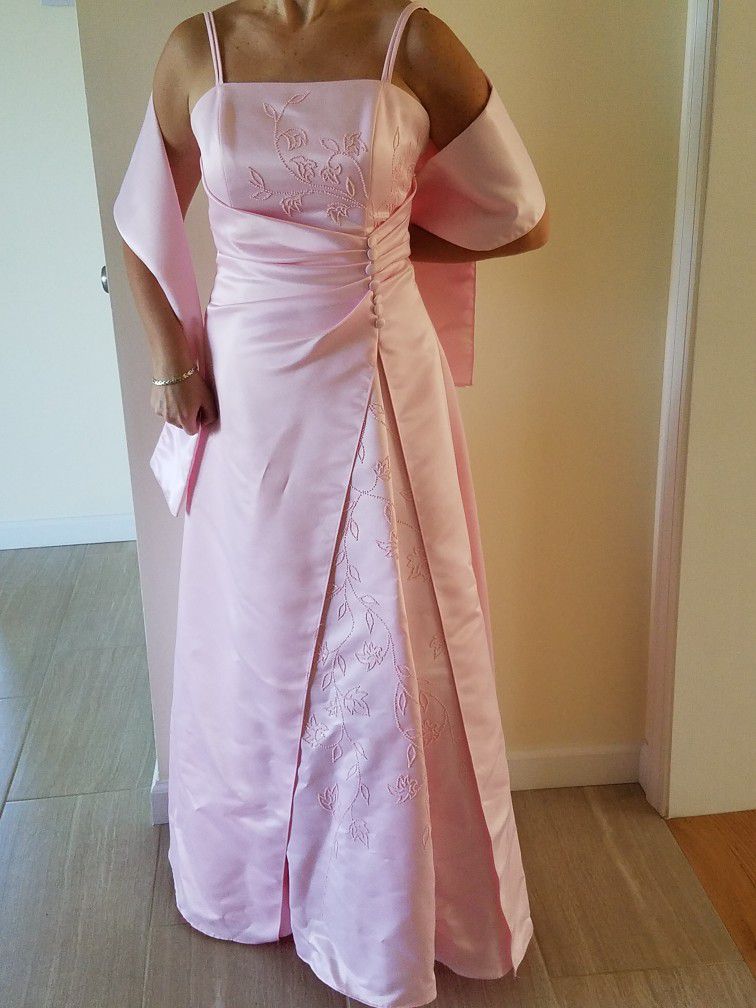 Long Pink Dress- women, Size Small
