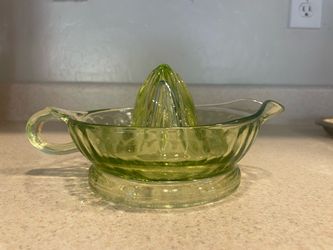 Vintage Green Depression Glass Citrus Juicer