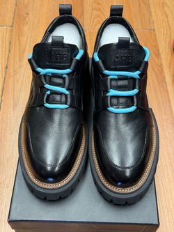 Bison AHB Black Shoes EU 43 Approx US Men's 9.5-10 Blue Laces Lug Sole New