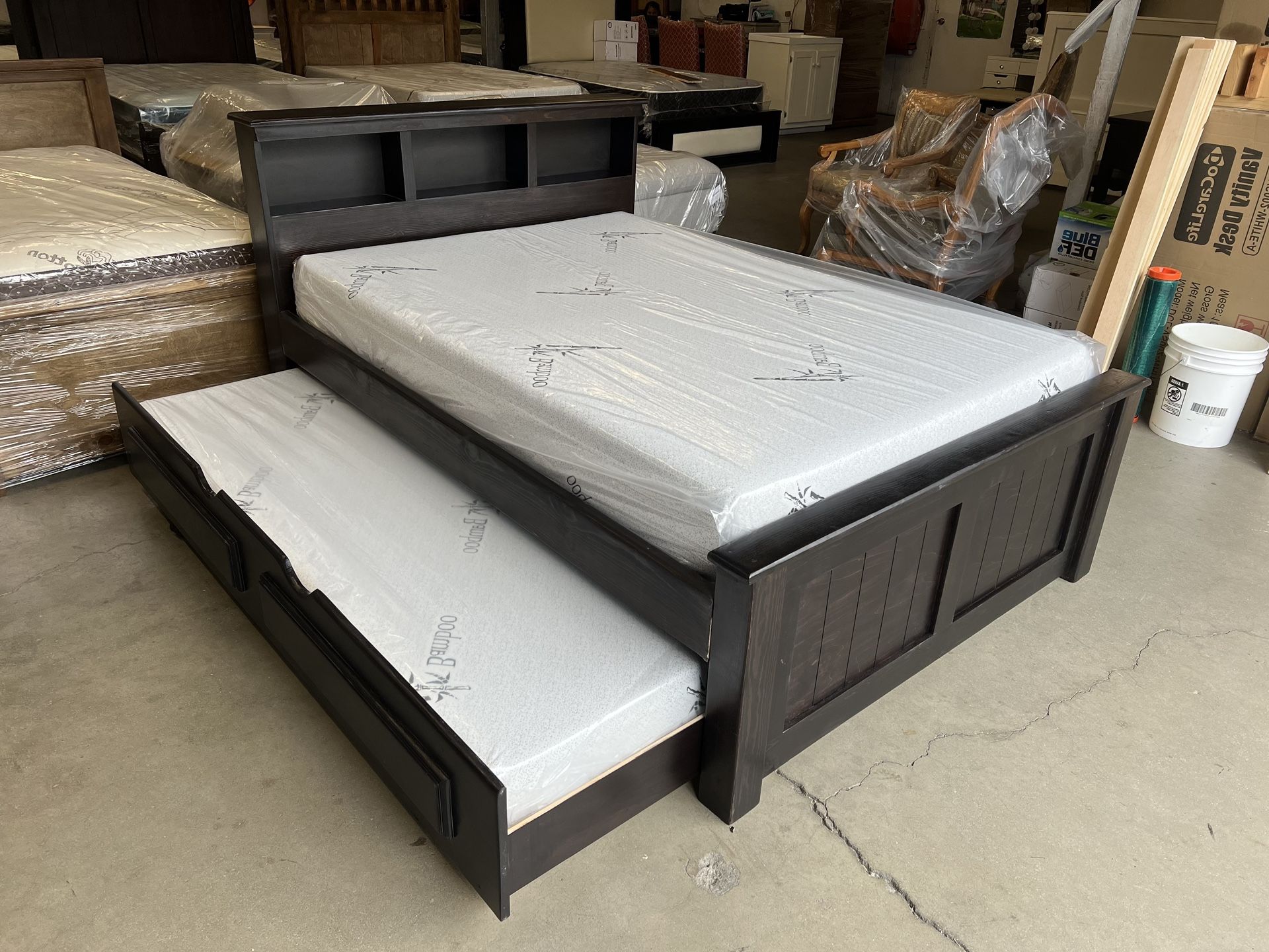 Full Twin Trundle And 2 Foam Mattresses