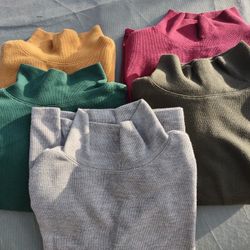 Set Of Different Colored Mock Necks   
