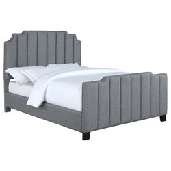 Modern Channel-Tufted Bed Frame – Full Size