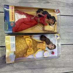Elena of Avalor and Princess Belle Barbie dolls