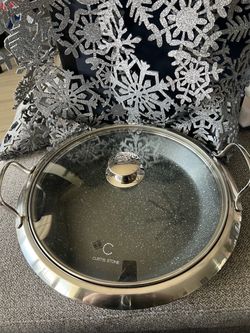 Curtis Stone Induction 12” Round Nonstick Skillet/Casserole Pan w/ Glass Lid