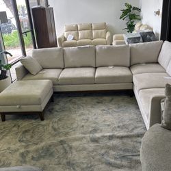 Thomasville Sectional Sofa With Storage Ottoman. Couch