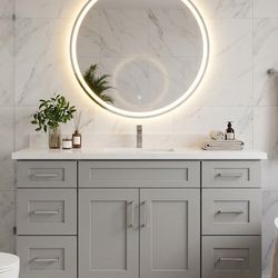 FINAL CLEARANCE 45-50% OFF GrayShaker Bathroom Vanity Base Drawers Solid Gray