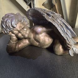 Angel Laying Down Sculpture Custom Painted