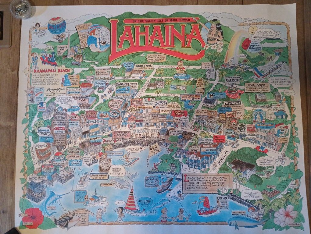 Digitally Remastered And Color Enhanced Lahaina Poster 1983