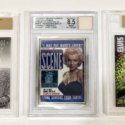 Elvis Presley & Marilyn Monroe Rare  1/1 Pre-Production Proof + Bedsheet Relic