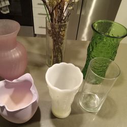Various Glass Vases $5 Each Or All For $25