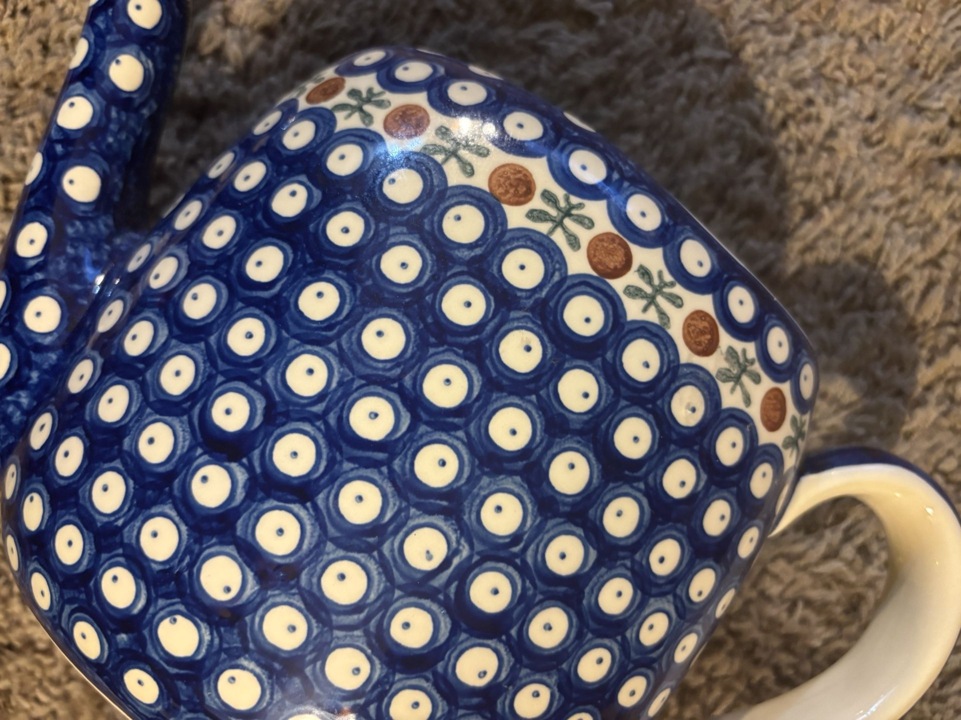 Polish Pottery Watering Pitcher