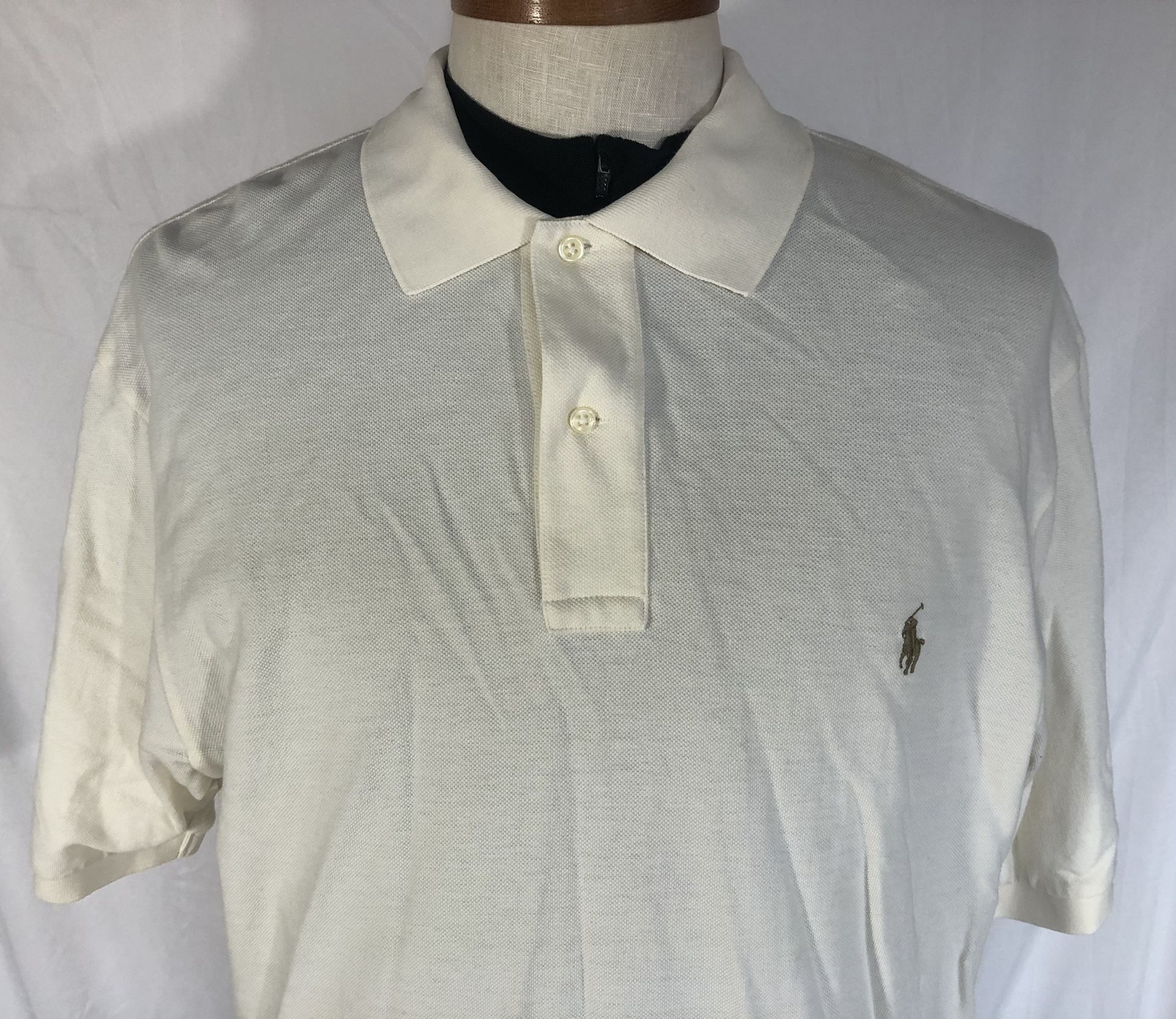 Polo Ralph Lauren Mens XLT Tall Polo Beige Shirt Tan Pony