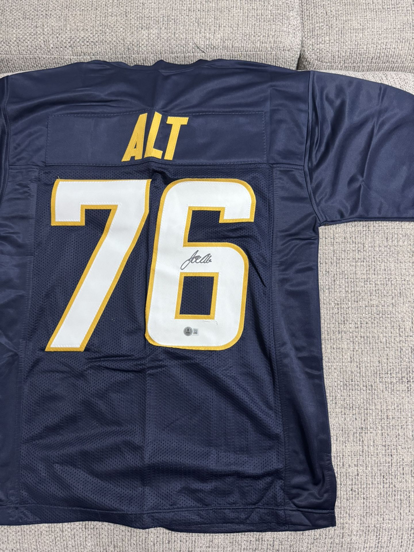 Joe Alt Signed Autograph Custom Jersey - Beckett Coa - LA CHARGERS