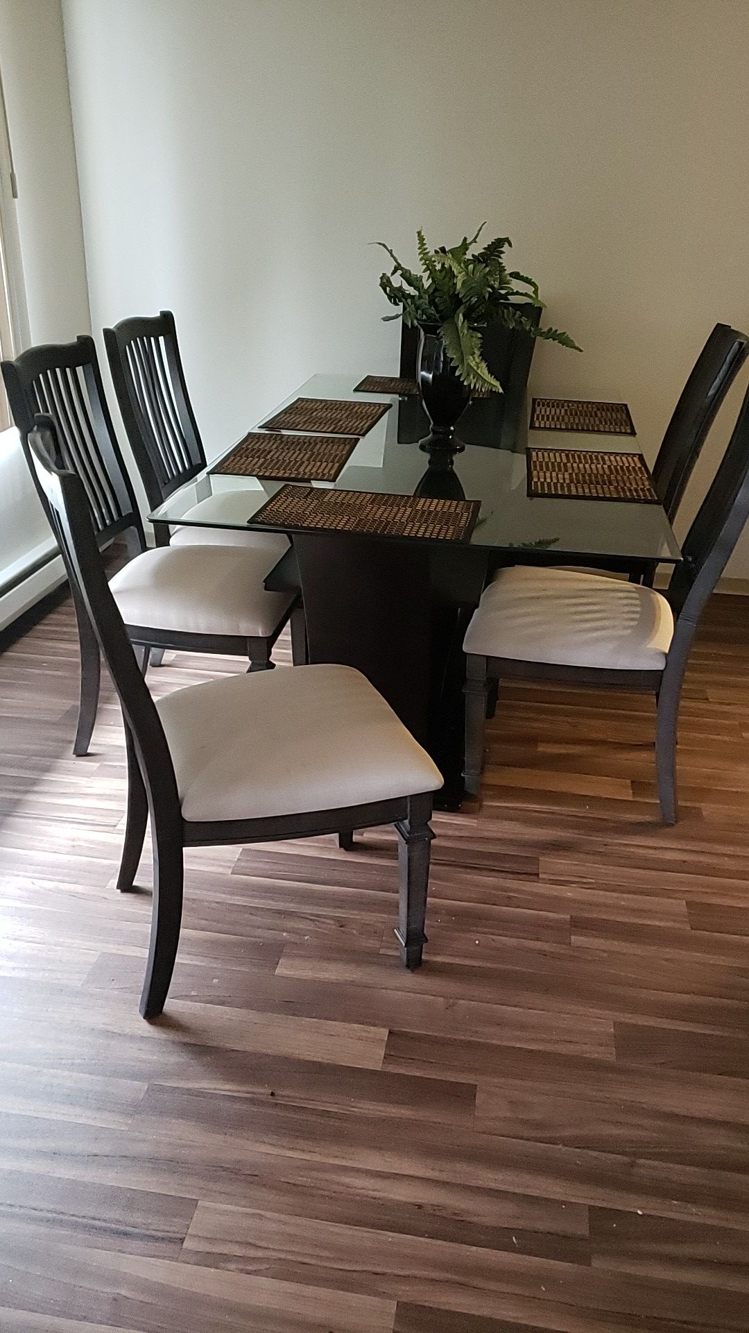 Glass table and chairs