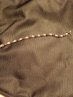 Garnet tennis Bracelet 925 silver