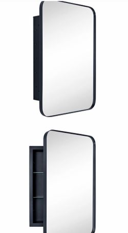 Haslem Recessed Framed Medicine Cabinet with Mirror and Adjustable Shelves