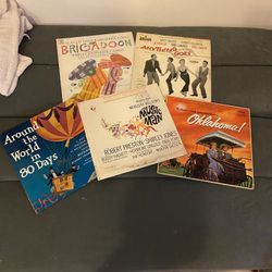 5 Used Vintage Randomly Selected Musical & Soundtrack Vinyl Records  