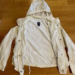 Vintage 90’s GAP Women's Off white 5 Pocket Rain Wind Jacket, SMALL