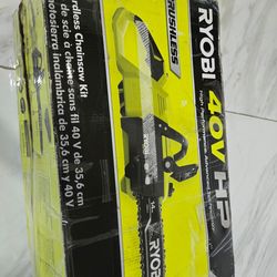 RYOBI 14in 40V Cordless Chainsaw kit with 6.0 Ah Battery and Rapid Charger