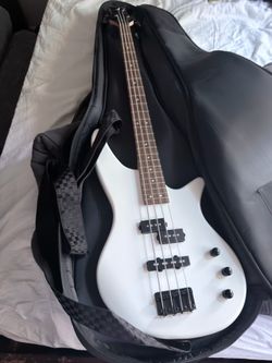 Bass guitar with amp