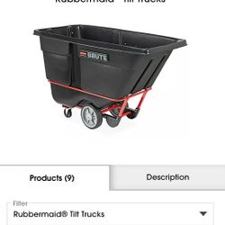Heavy Duty Tilt Truck Cart Rubbermaid 1 Cu Yard