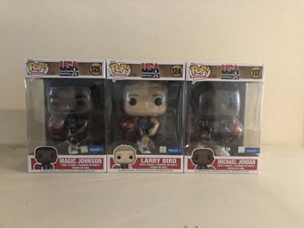 10in NBA Dream Team Funko Pops Bird,magic,and Jordan