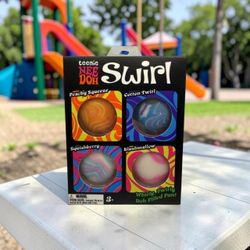 Schylling Teenie NeeDoh Swirl 4 Pack Fidget Toy Set Squishy Stress Balls