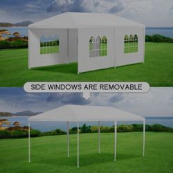 NEwWw10'x20' Outdoor Canopy Tent. White Gazebo Pavilion with 6 Side Walls⁶