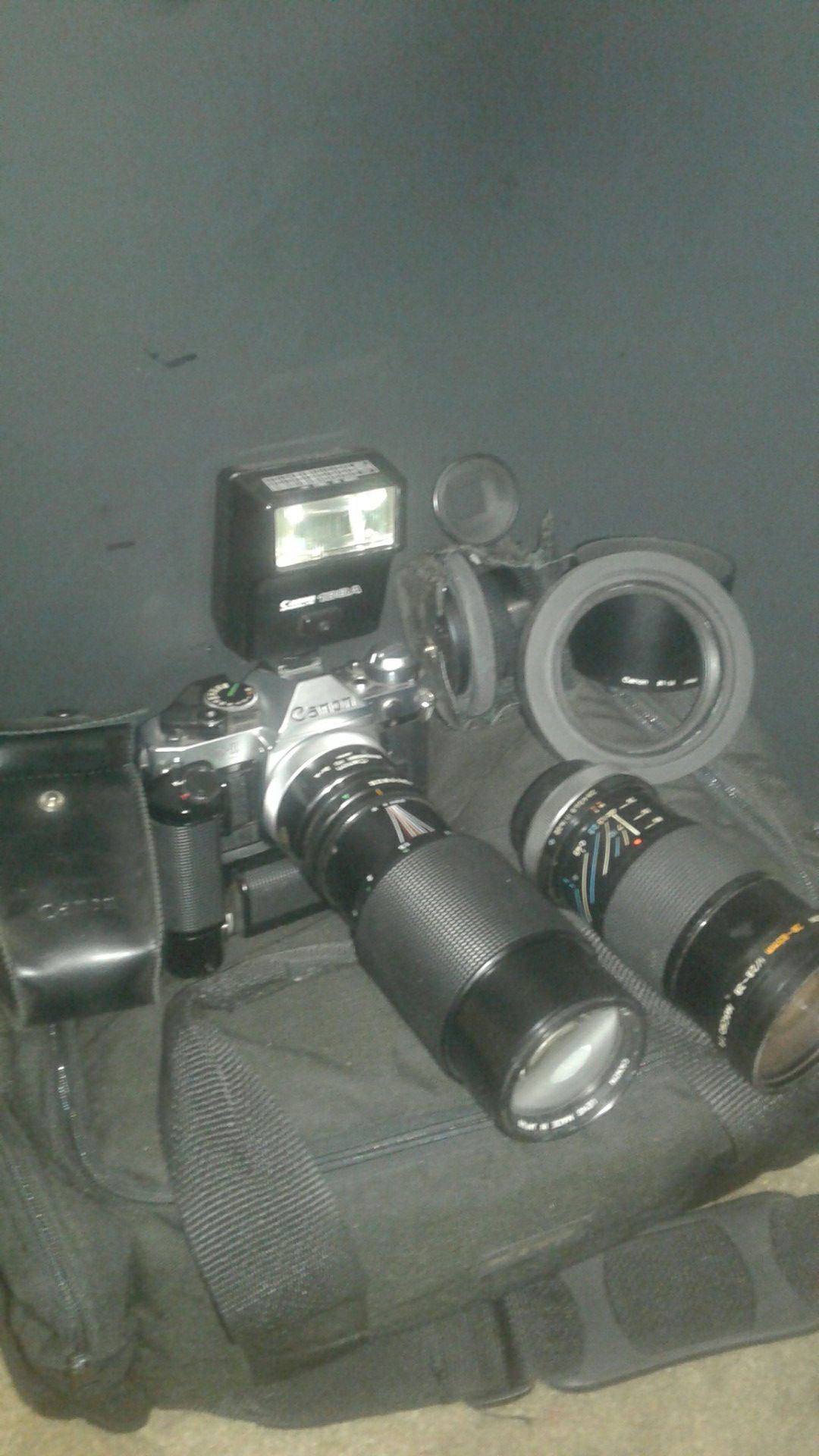 CANON CAMERA, AE-1 program with multiple lenses and batteri